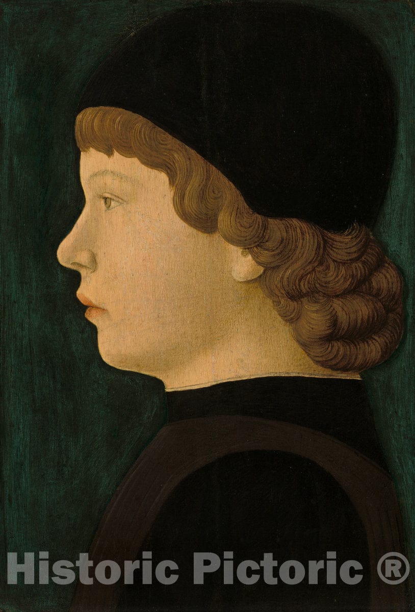 Art Print : Profile Portrait of a Boy, c.1465 - Vintage Wall Art