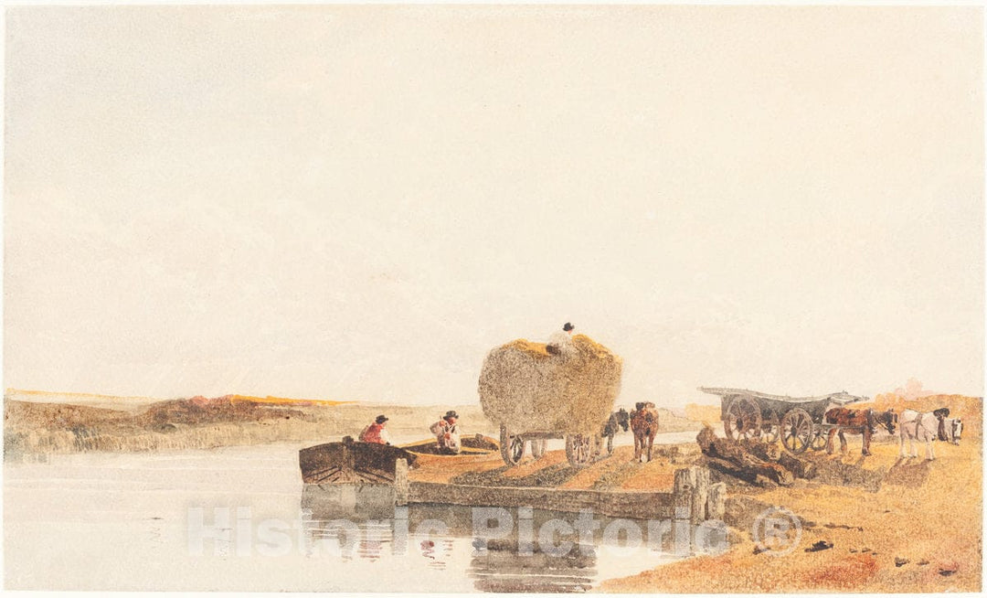 Art Print : De Wint, Evening on The FOSS Dyke Near Lincoln - Vintage Wall Art