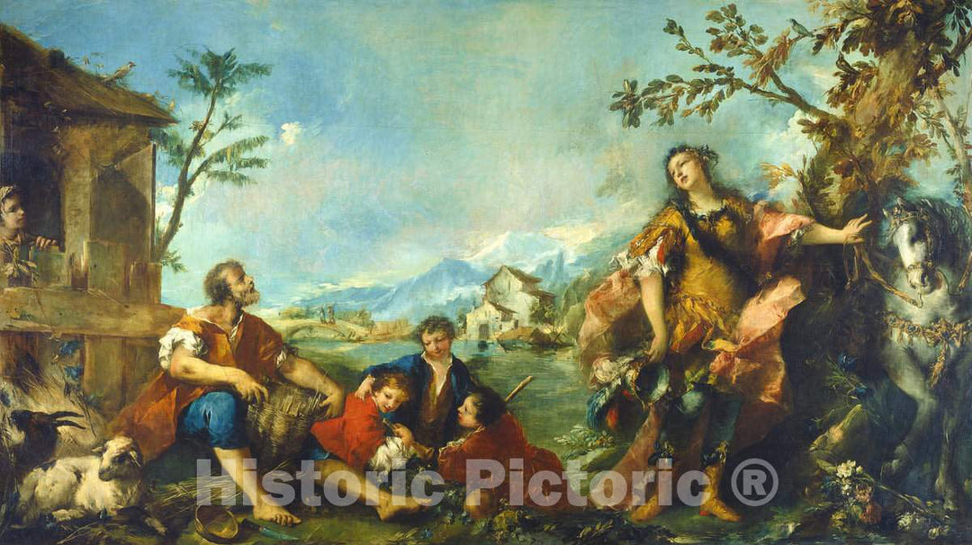 Art Print : Gian Guardi and Guardi, Erminia and The Shepherds, c.1753 - Vintage Wall Art