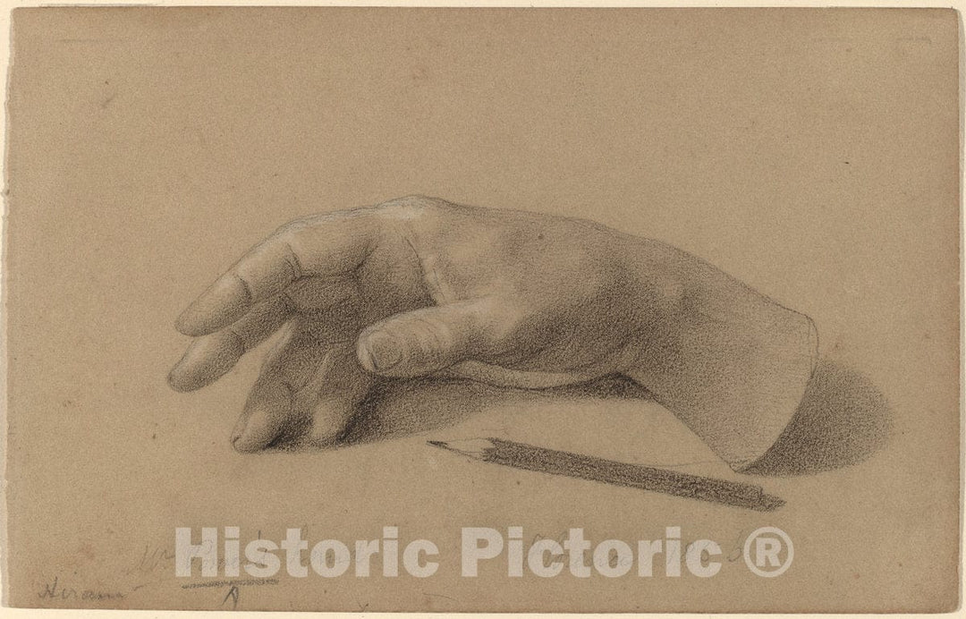 Art Print : Hiram Powers, Study of a Hand, 1856 - Vintage Wall Art