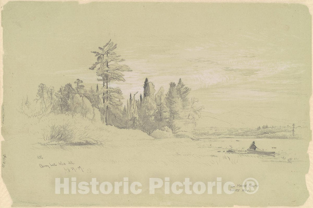 Art Print : Aaron Draper Shattuck, Cherry Lake, White Mountains, 1859 - Vintage Wall Art