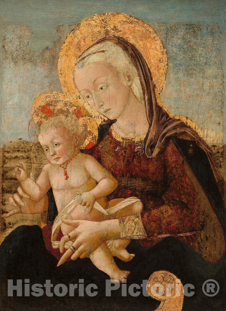 Art Print : Pier Francesco Fiorentino, Madonna and Child, c. 1475 - Vintage Wall Art