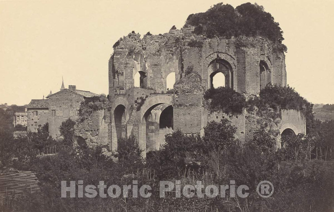 Art Print : Robert Macpherson, The Templum Minerva Medica and The Surrounding Area, 1861 - Vintage Wall Art