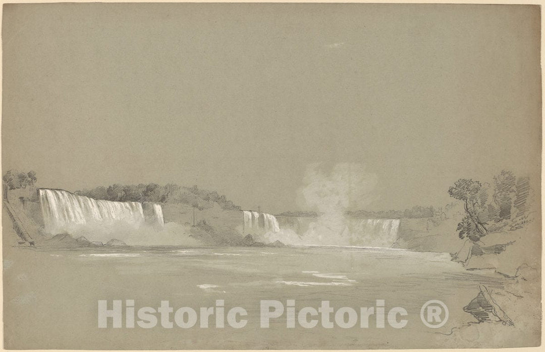 Art Print : RÃ©gis FranÃ§ois Gignoux, Niagara Falls - Vintage Wall Art