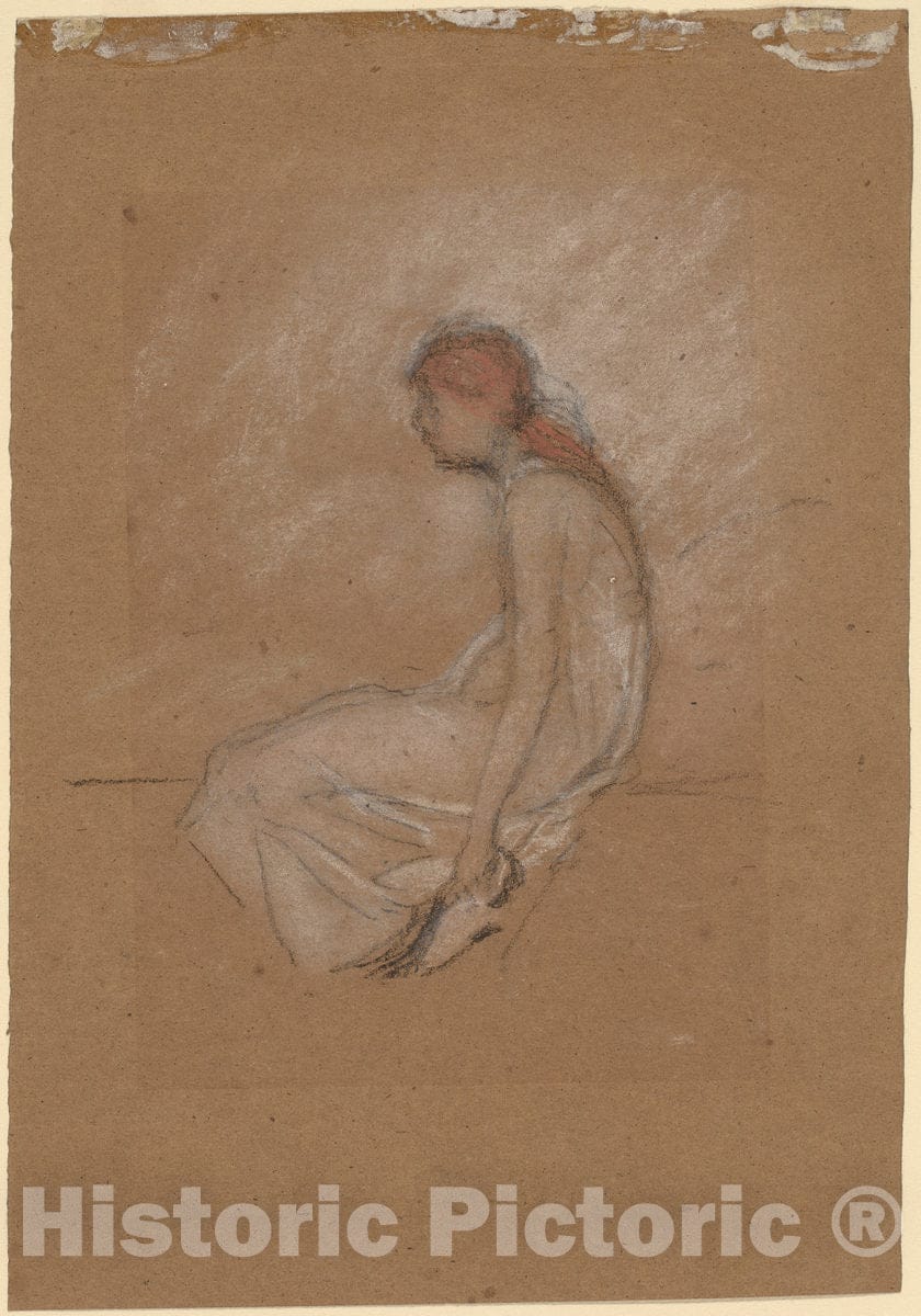 Art Print : James McNeill Whistler, Seated Woman with Red Hair, c.1872 - Vintage Wall Art