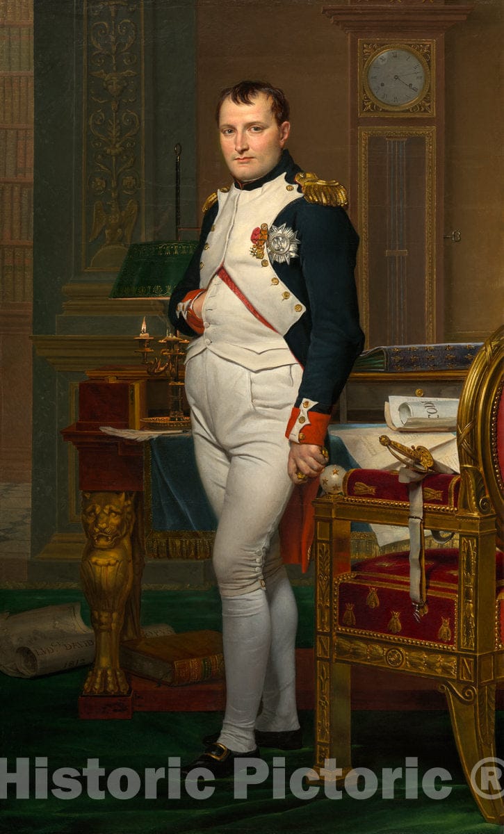 Art Print : Jacques-Louis David, The Emperor Napoleon in His Study at The Tuileries, 1812 - Vintage Wall Art