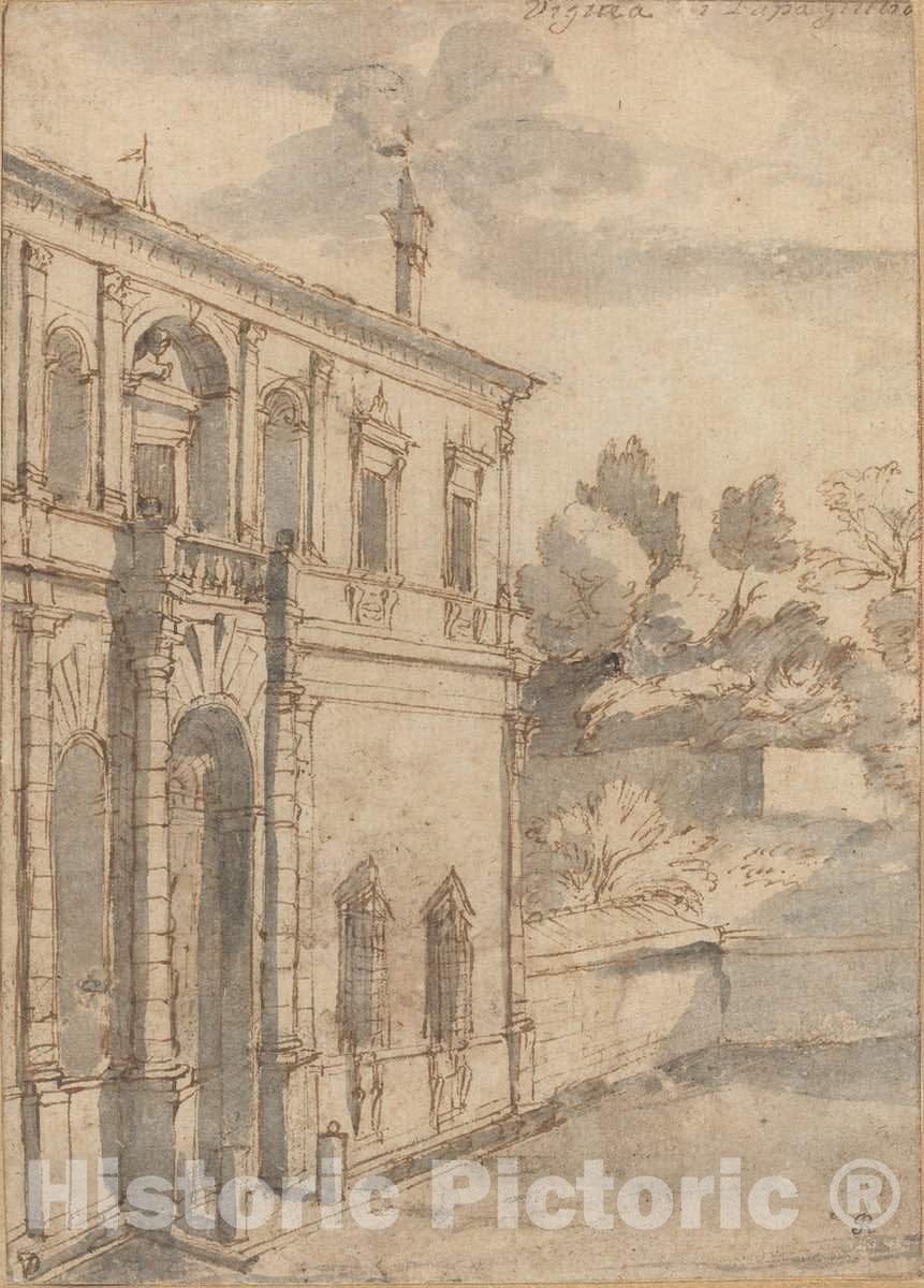 Art Print : Claude Lorrain, Villa di Papa Giulio, c. 1635 - Vintage Wall Art