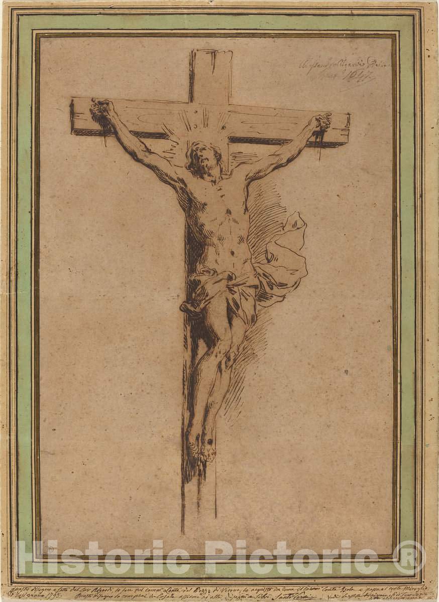 Art Print : Alessandro Algardi, Christ on The Cross, 1647 - Vintage Wall Art