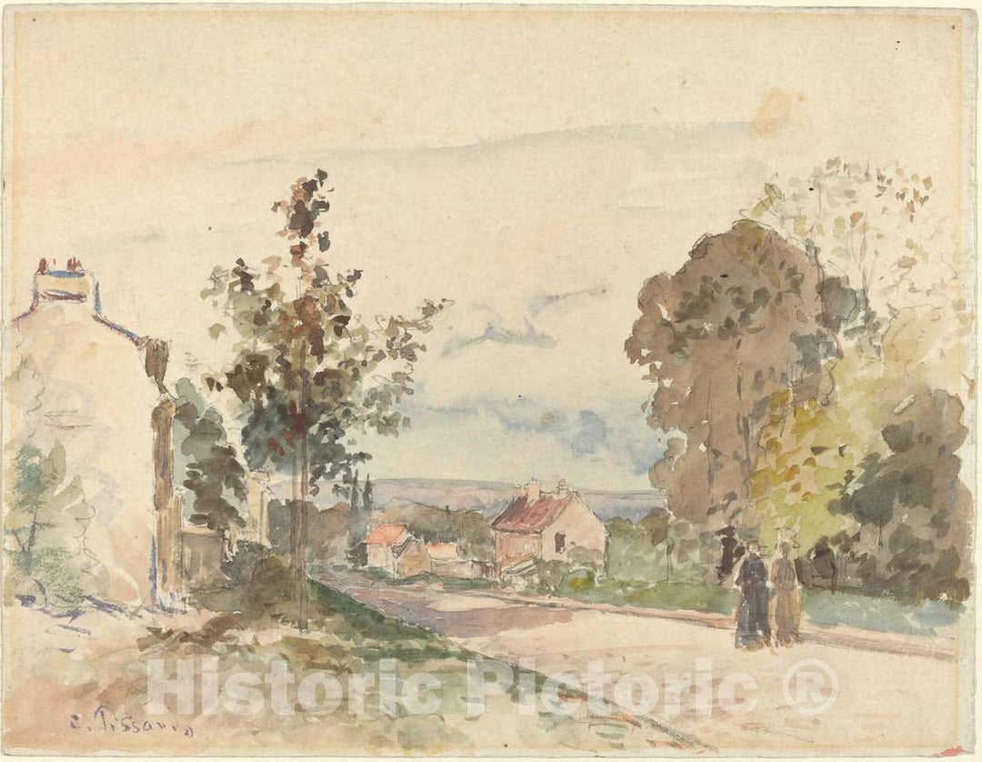 Art Print : Camille Pissarro, The Road from Versailles to Louveciennes, c. 1872 - Vintage Wall Art