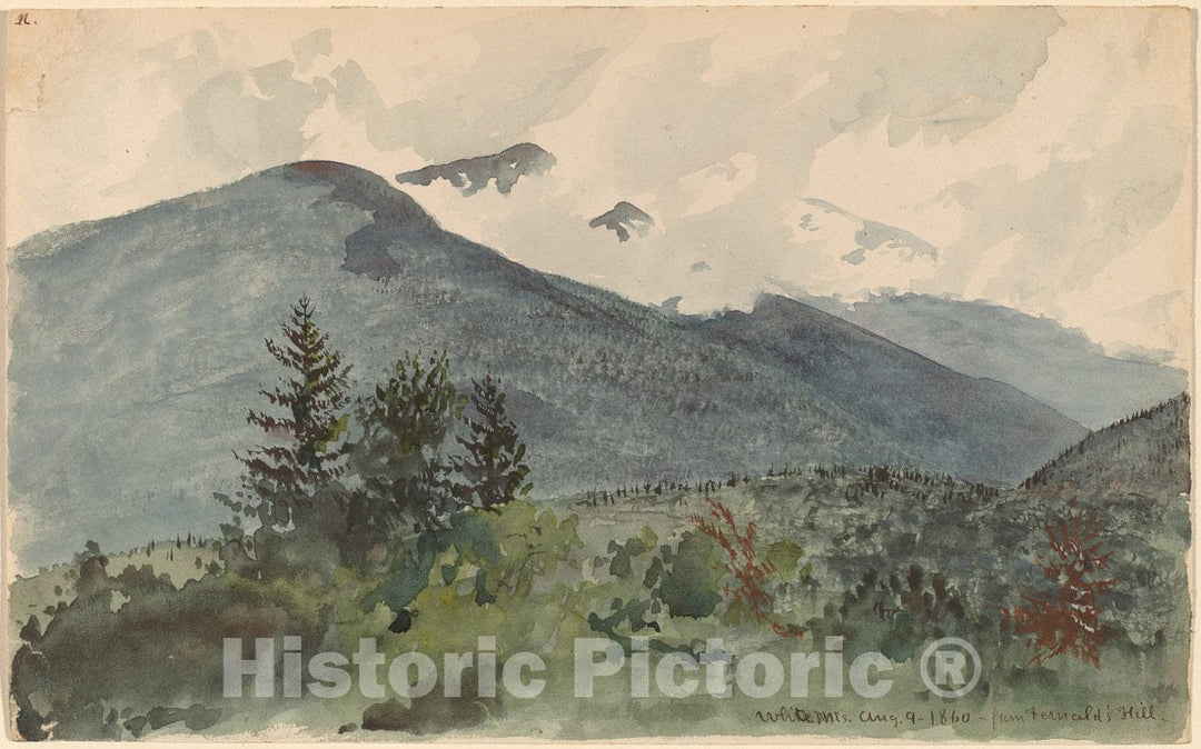 Art Print : Charles de Wolf Brownell, White Mountains from Fernald's Hill, 1860 - Vintage Wall Art