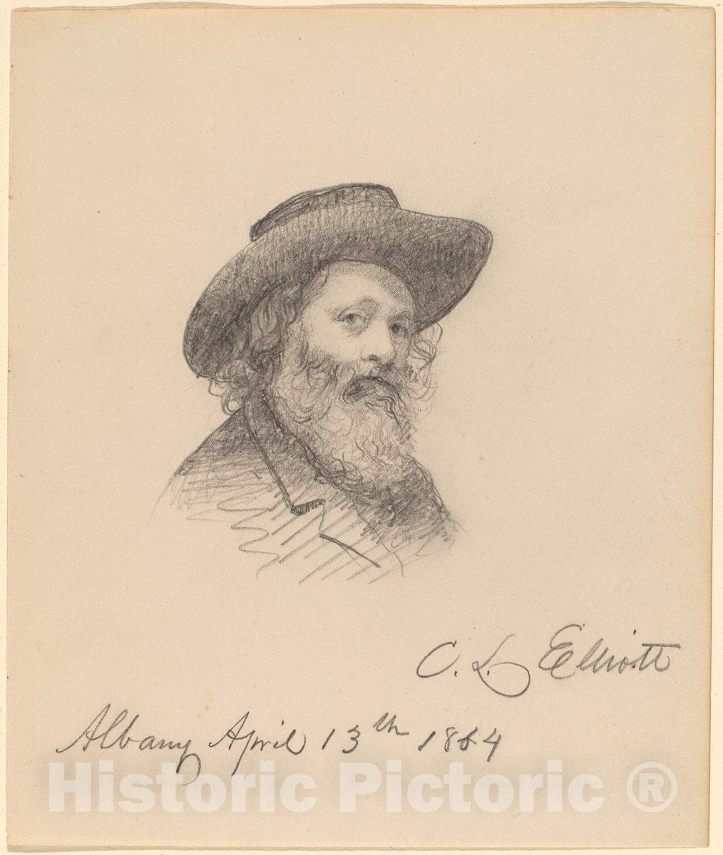 Art Print : Charles Loring Elliott, Portrait of The Artist ASA W. Twitchell, 1864 - Vintage Wall Art