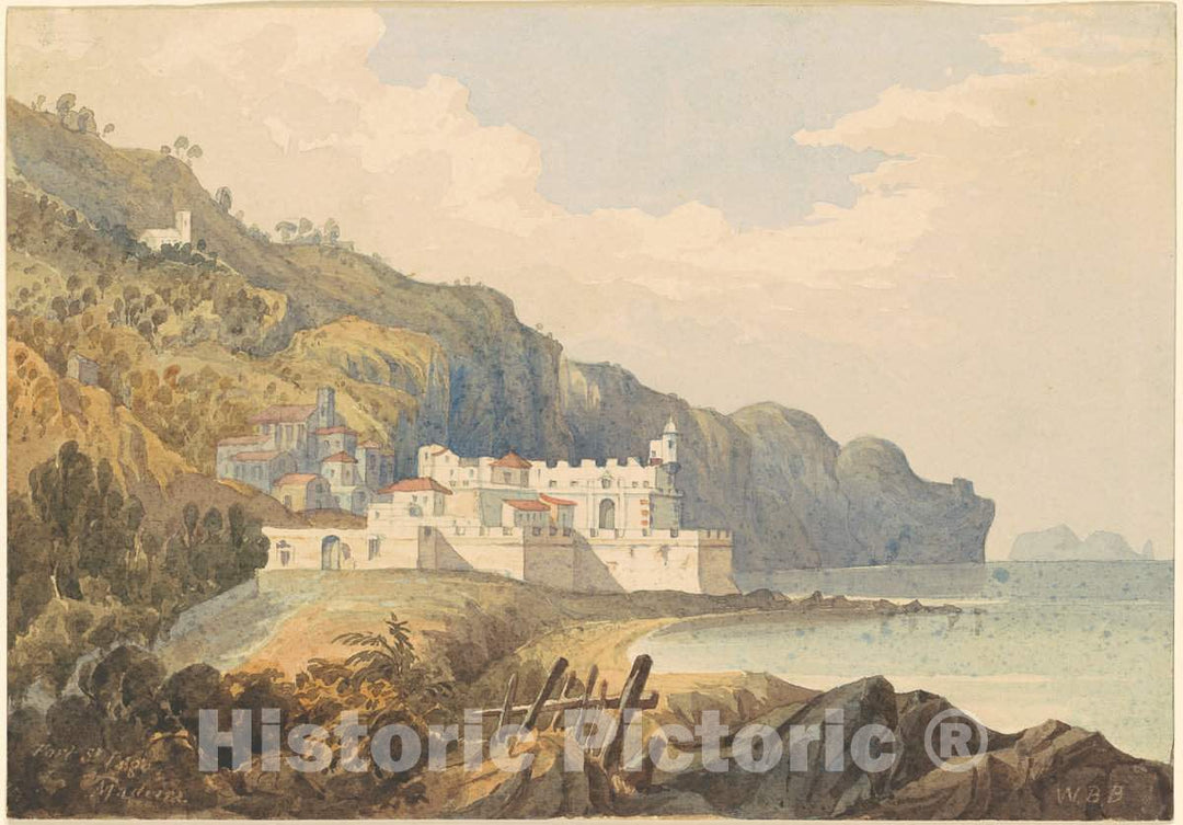 Art Print : William Brenton Boggs, Fort St. lago, Madeira, c. 1850 - Vintage Wall Art