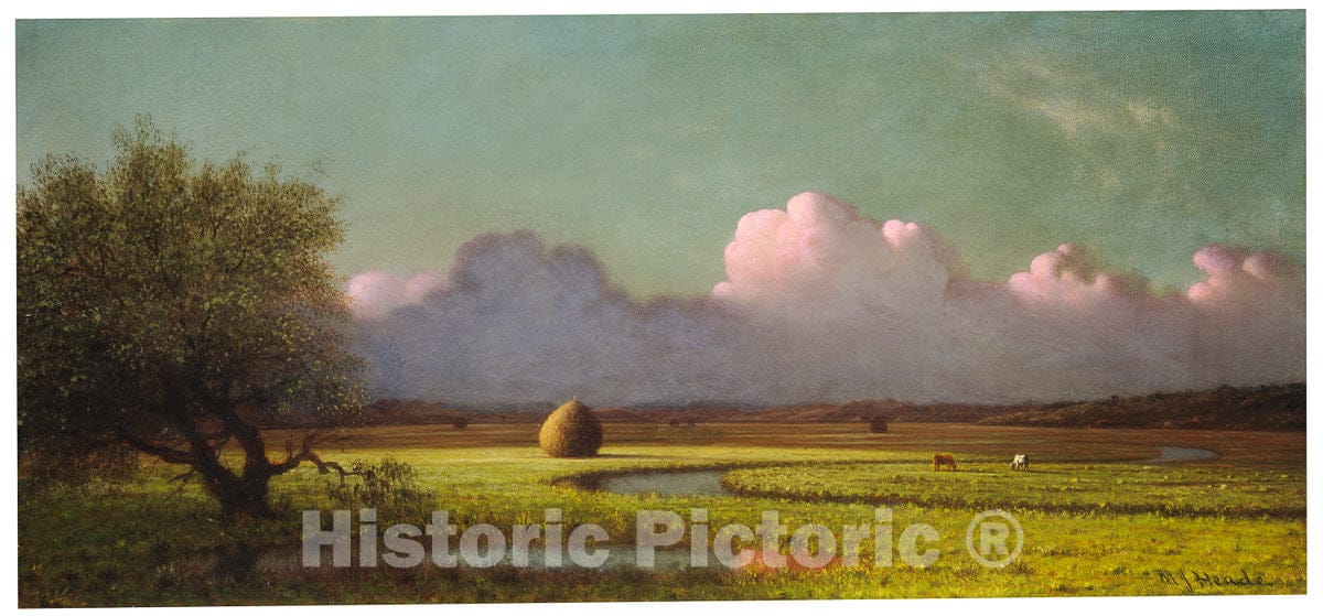 Art Print : Martin Johnson Heade, Sunlight and Shadow: The Newbury Marshes, c.1873 - Vintage Wall Art