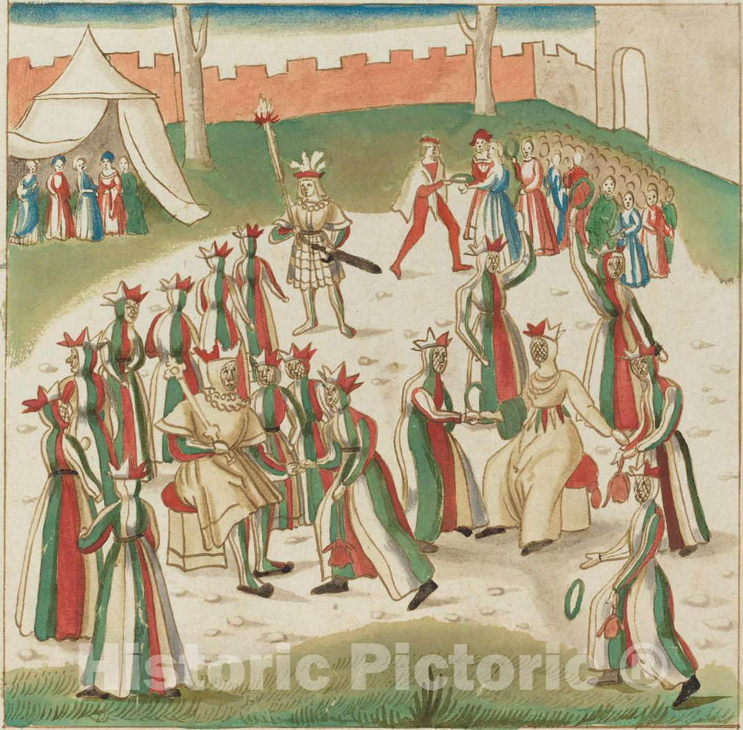 Art Print : Outdoor Games, c. 1515 - Vintage Wall Art