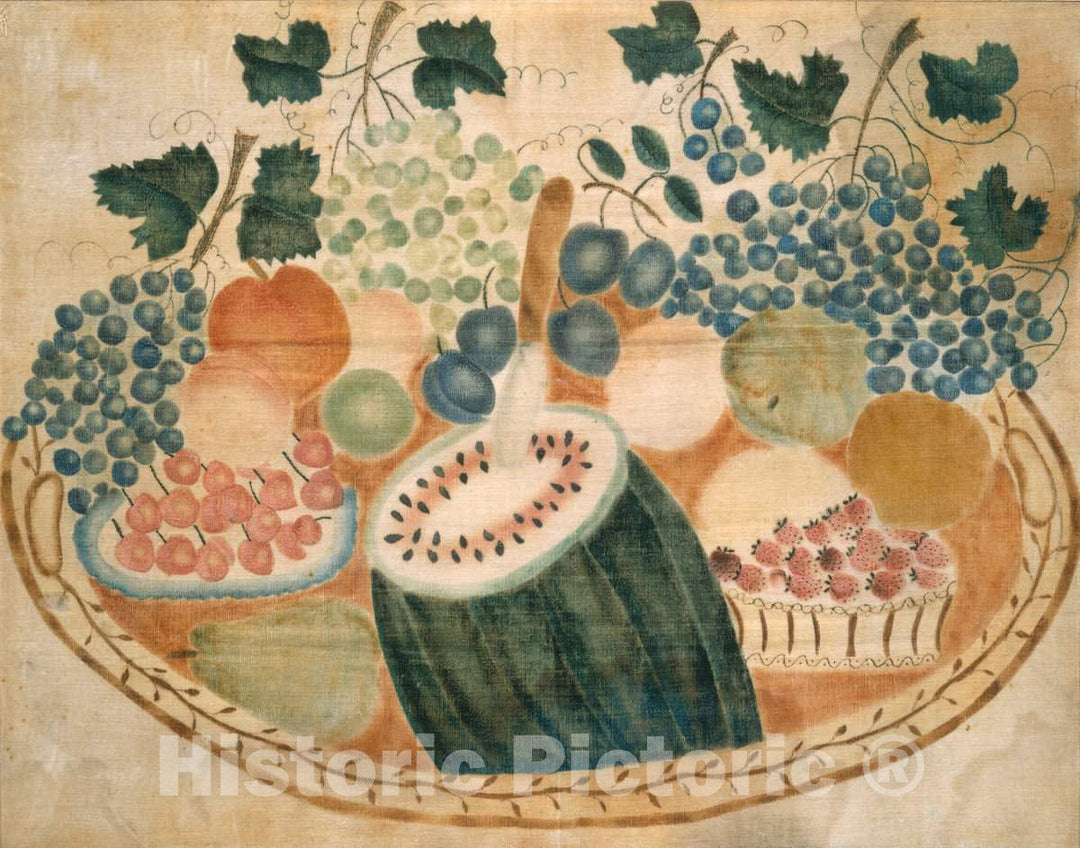 Art Print : Fruit on a Tray, c. 1840 - Vintage Wall Art