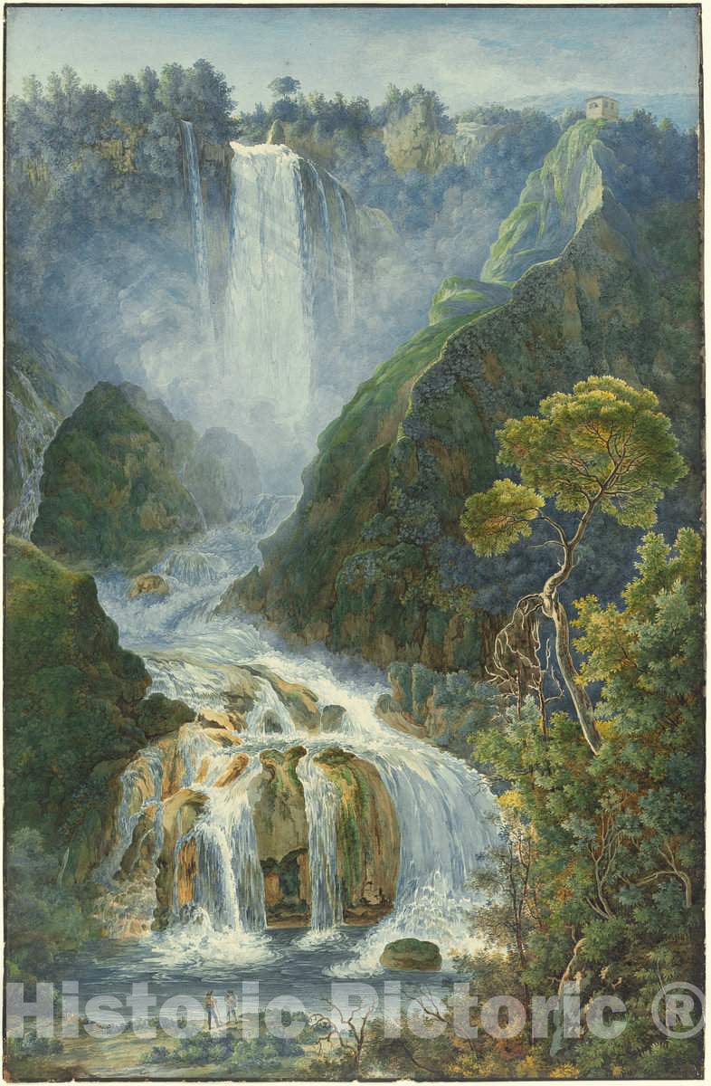 Art Print : Franz Kaisermann, The Grand Waterfalls at Terni, 1790s - Vintage Wall Art