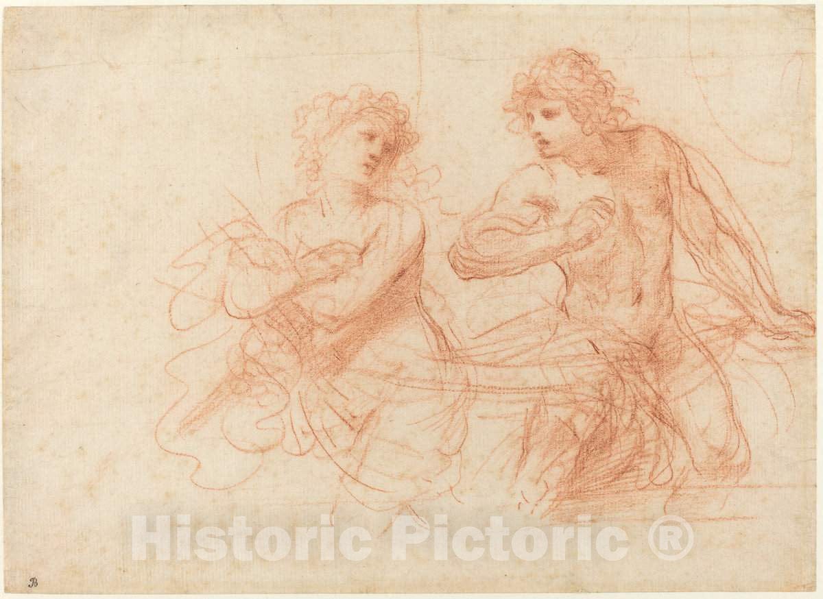 Art Print : Giovanni Francesco Barbieri, Amnon and Tamar, 1649 - Vintage Wall Art