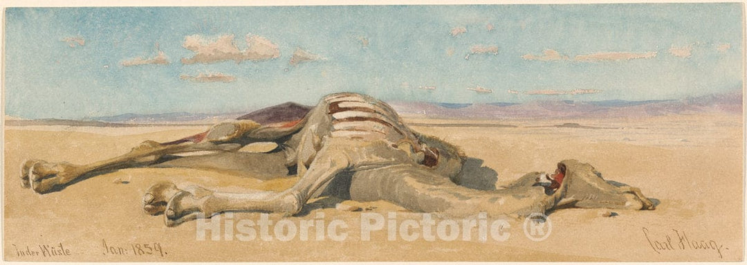 Art Print : Carl HAAG, in der WÃ¼ste (in The Desert), 1859 - Vintage Wall Art