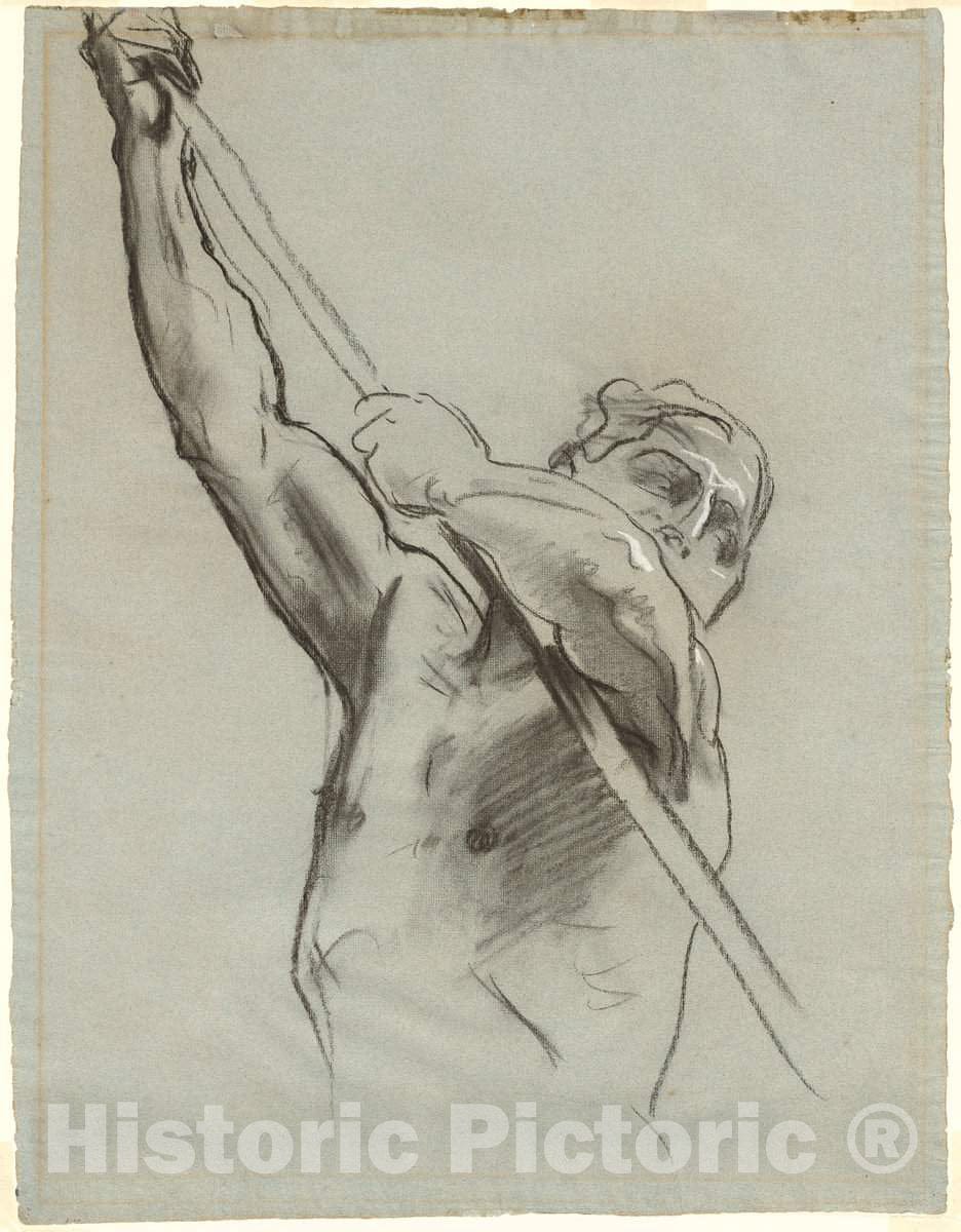 Art Print : John Singer Sargent, Male Torso with Pole, 1890-1900 - Vintage Wall Art