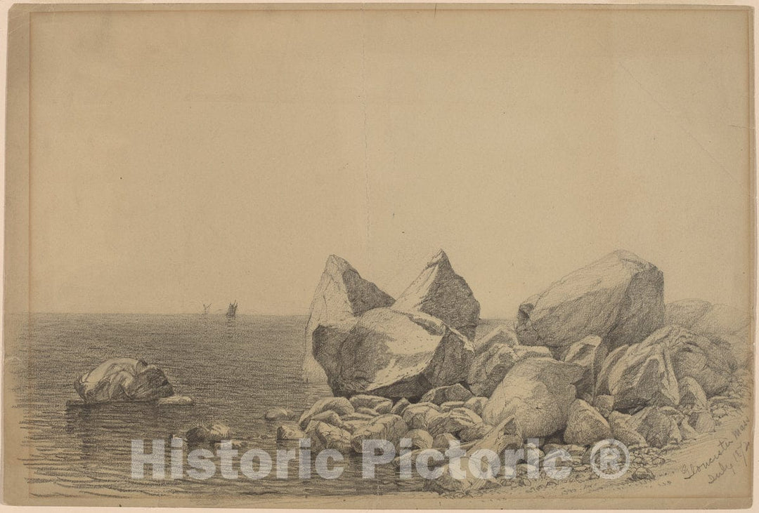 Art Print : James Renwick Brevoort, Gloucester, Massachusetts, 1872 - Vintage Wall Art