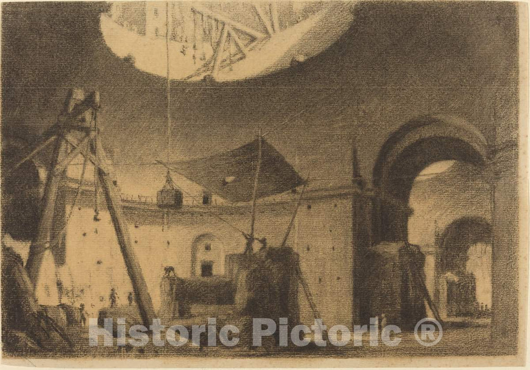 Art Print : FranÃ§ois-Marius Granet, Repairing a Dome, c. 1810 - Vintage Wall Art