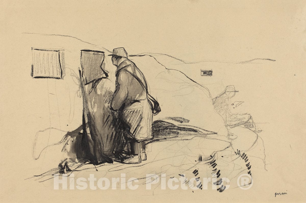 Art Print : Louis Forain, in The Trenches, c.1917 - Vintage Wall Art