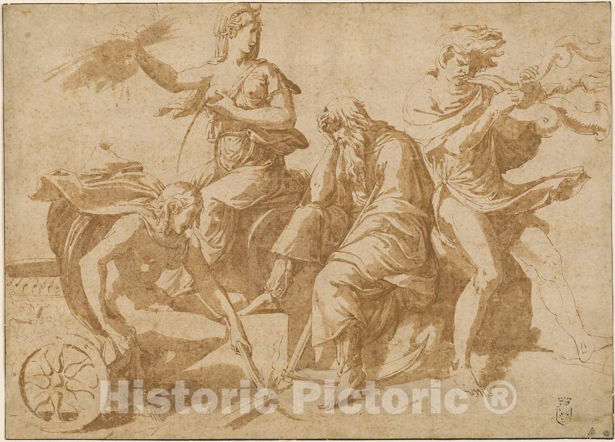 Art Print : Giulio Romano, The Four Elements, c. 1530 - Vintage Wall Art