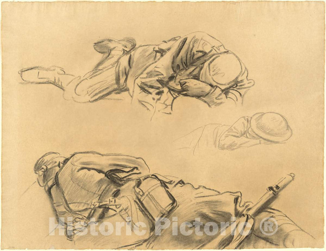 Art Print : John Singer Sargent, Studies for Gassed, 1918-1919 - Vintage Wall Art