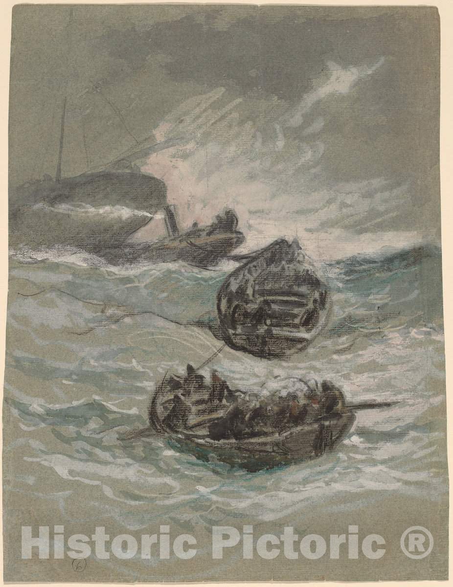 Art Print : Elihu Vedder, The Shipwreck, c. 1880 - Vintage Wall Art