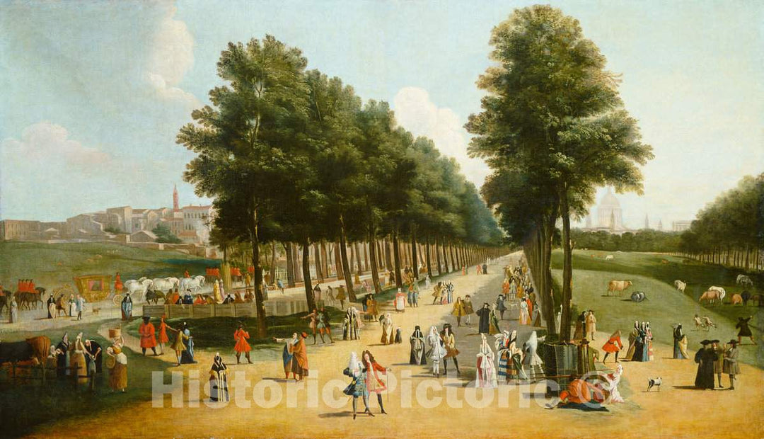 Art Print : Marco Ricci, View of The Mall in Saint James's Park, After 1709-1710 - Vintage Wall Art