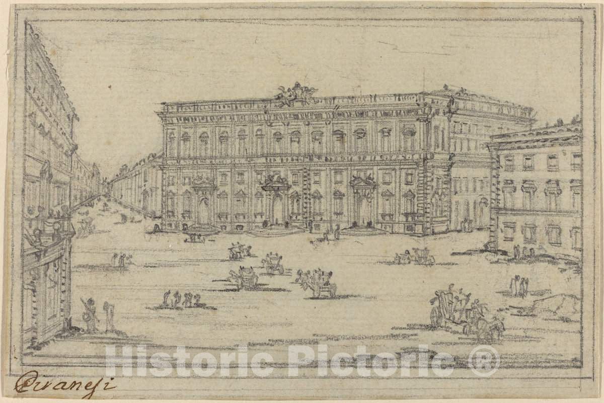 Art Print : Francesco Piranesi, Palazzo Della ConsultÃ  - Vintage Wall Art