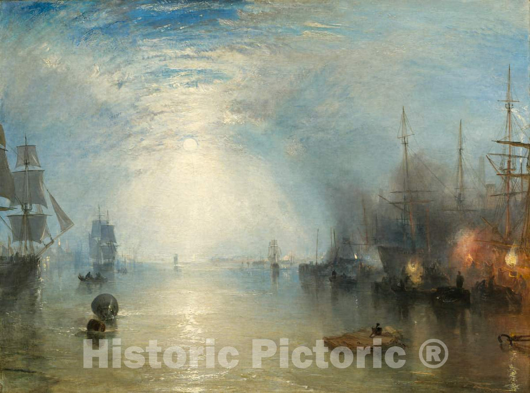 Art Print : Joseph Mallord William Turner, Keelmen Heaving in Coals by Moonlight, 1835 - Vintage Wall Art