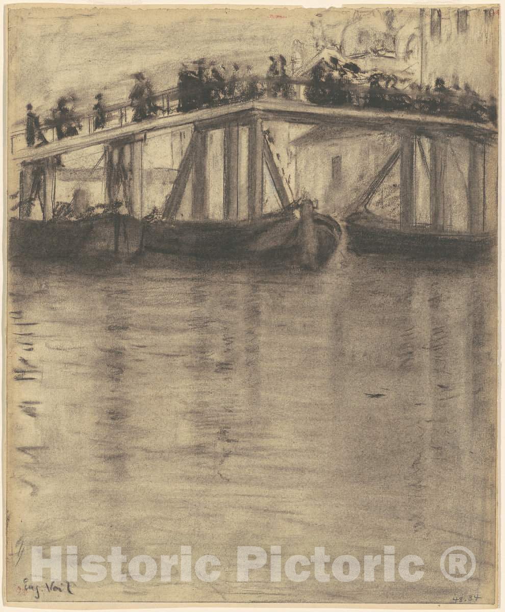 Art Print : EugÃ¨ne Vail, Venetian Bridge, c. 1900-1920 - Vintage Wall Art