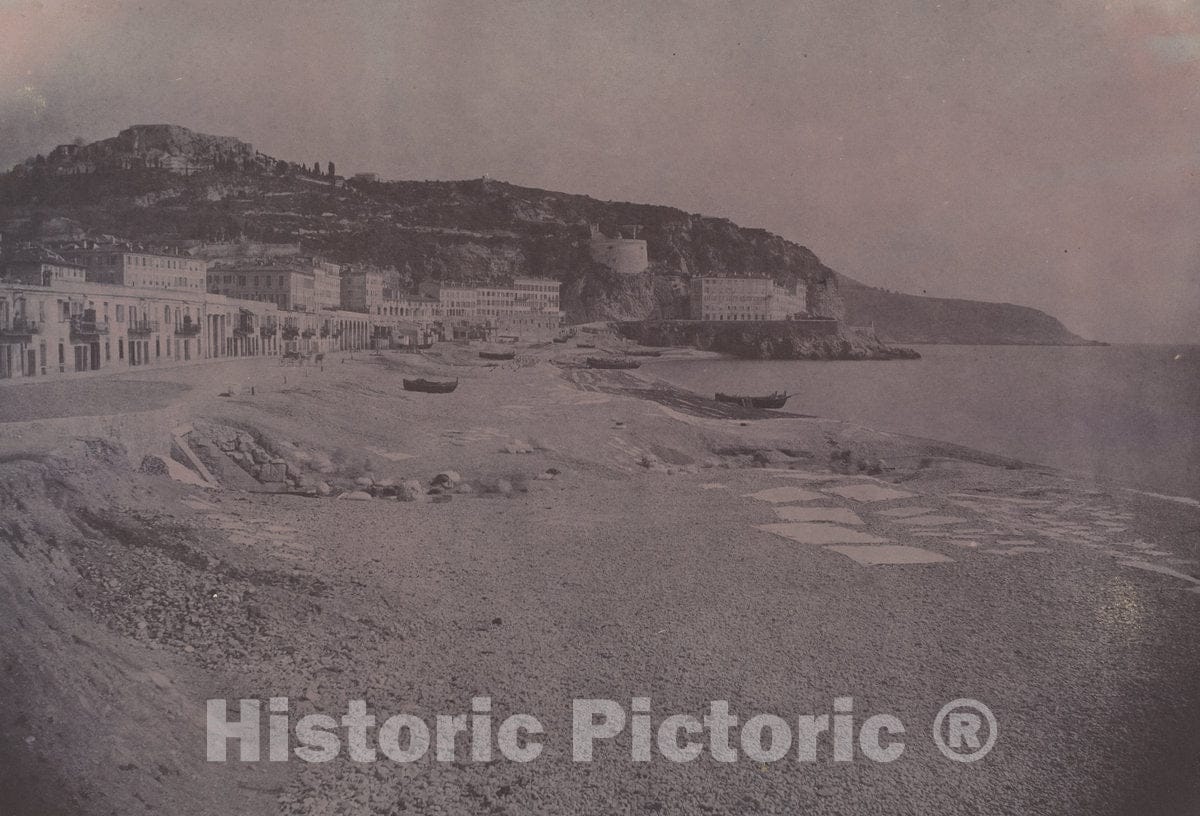 Art Print : Ã‰douard-Denis Baldus, Les Ponchettes Ã  Nice, c. 1855 - Vintage Wall Art