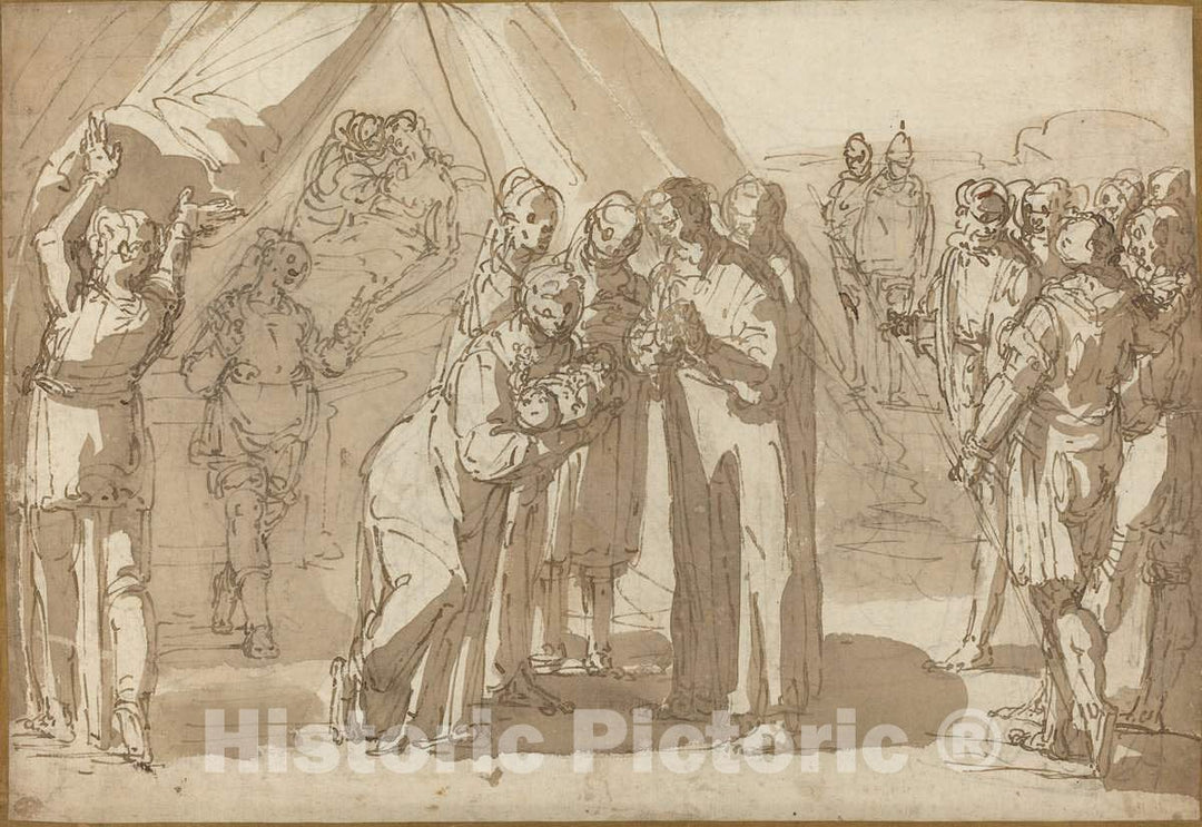 Art Print : Giulio Benso, Birth Scene - Vintage Wall Art