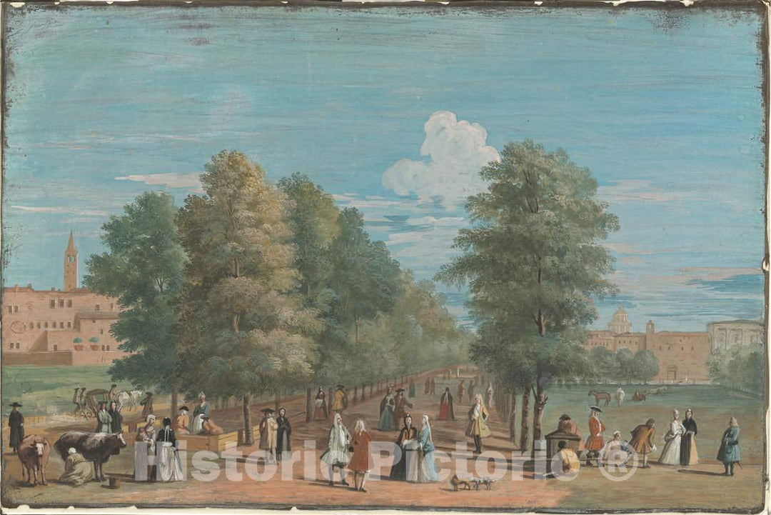 Art Print : Marco Ricci, The Mall from Saint James' Park, 1720s? - Vintage Wall Art