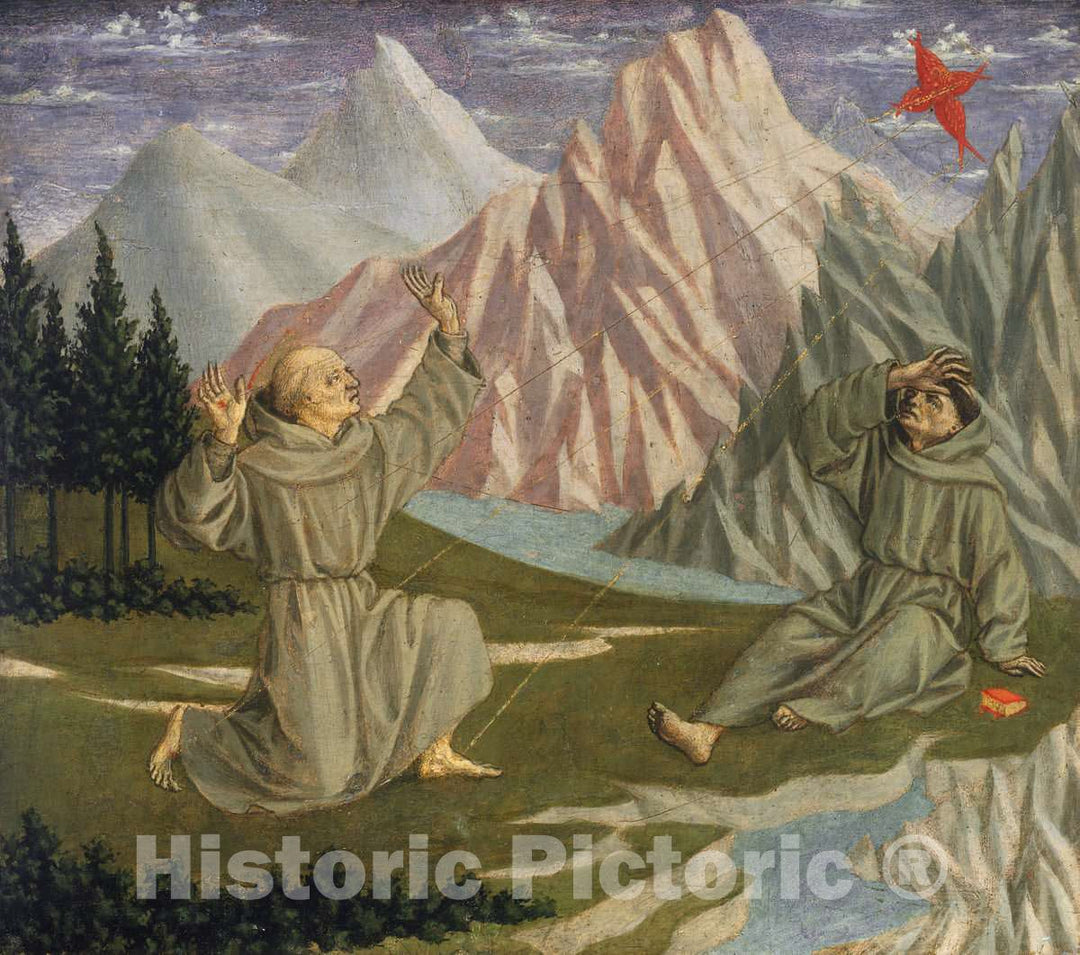 Art Print : Domenico Veneziano, Saint Francis Receiving The Stigmata, c.1448 - Vintage Wall Art