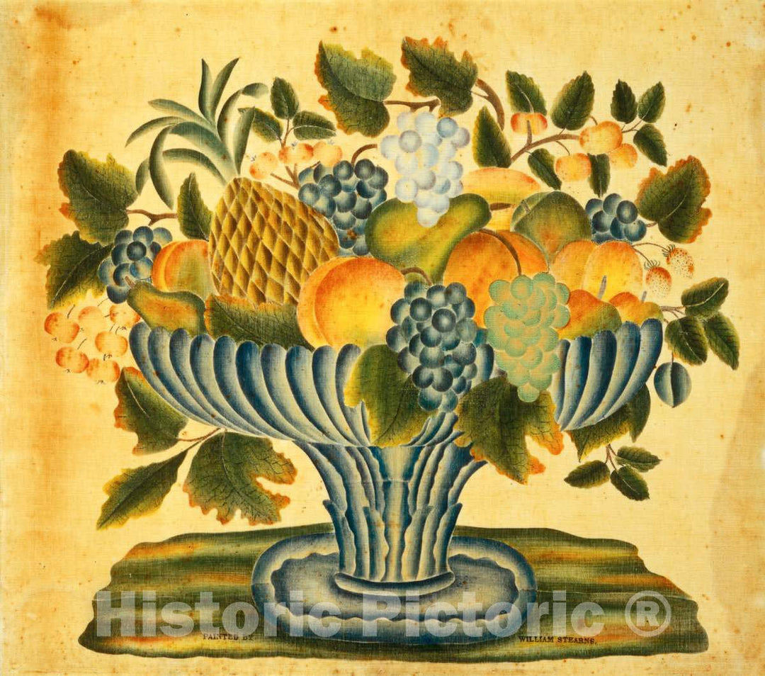 Art Print : William Stearns, Bowl of Fruit, c.1835 - Vintage Wall Art