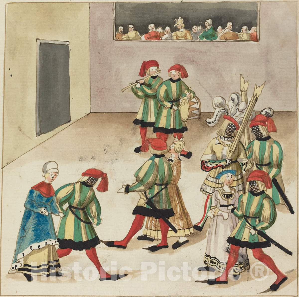 Art Print : Masquerade, c. 1515 - Vintage Wall Art