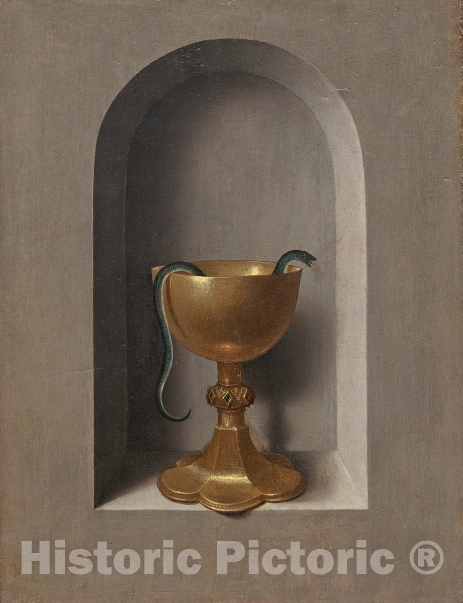 Art Print : Hans Memling, Chalice of Saint John The Evangelist [Reverse], c.1473 - Vintage Wall Art