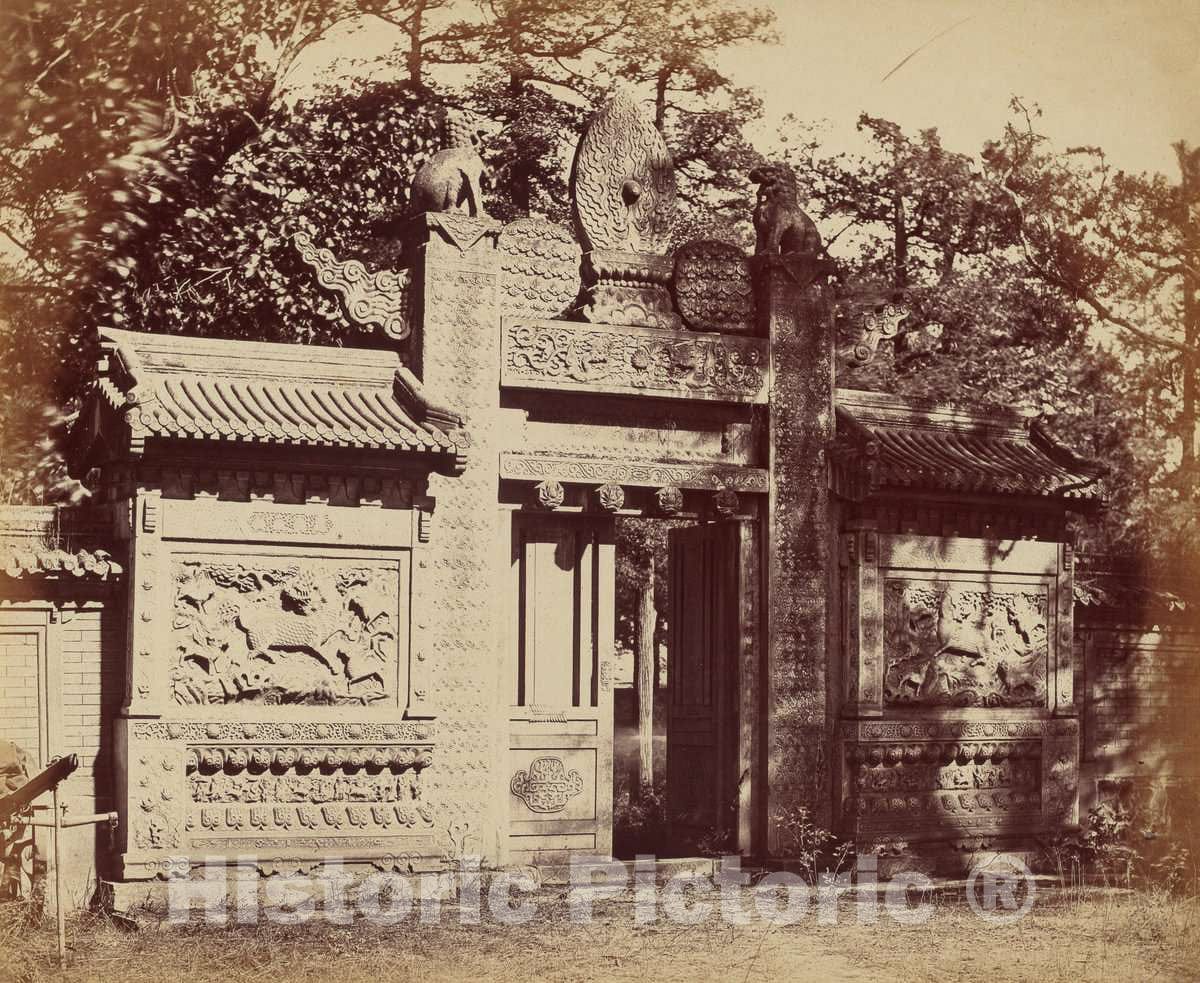 Art Print : Felice Beato, Exterior of The Tomb Depot Near Pekin, October 1860, 1860 - Vintage Wall Art