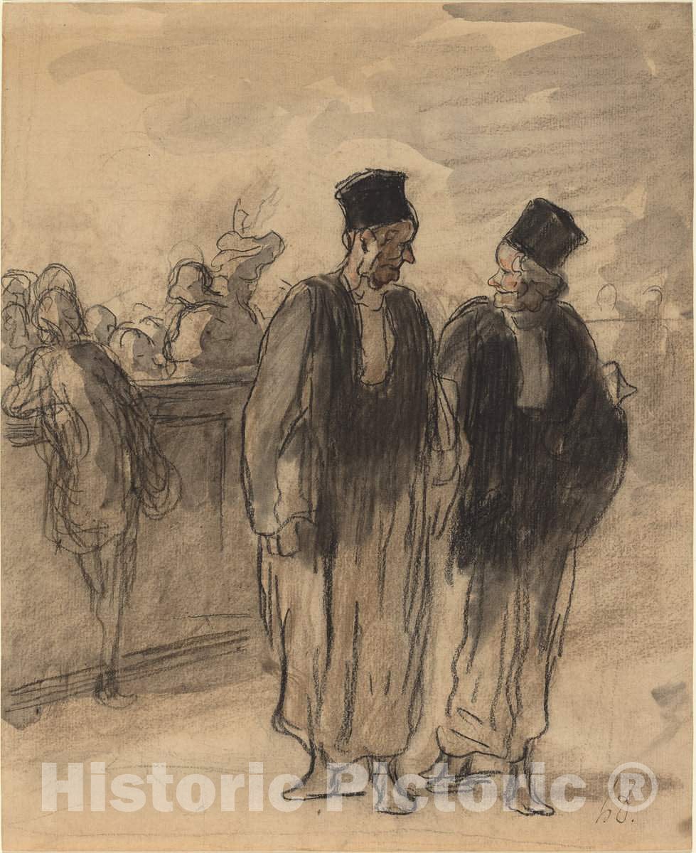 Art Print : HonorÃ© Daumier, Two Lawyers - Vintage Wall Art