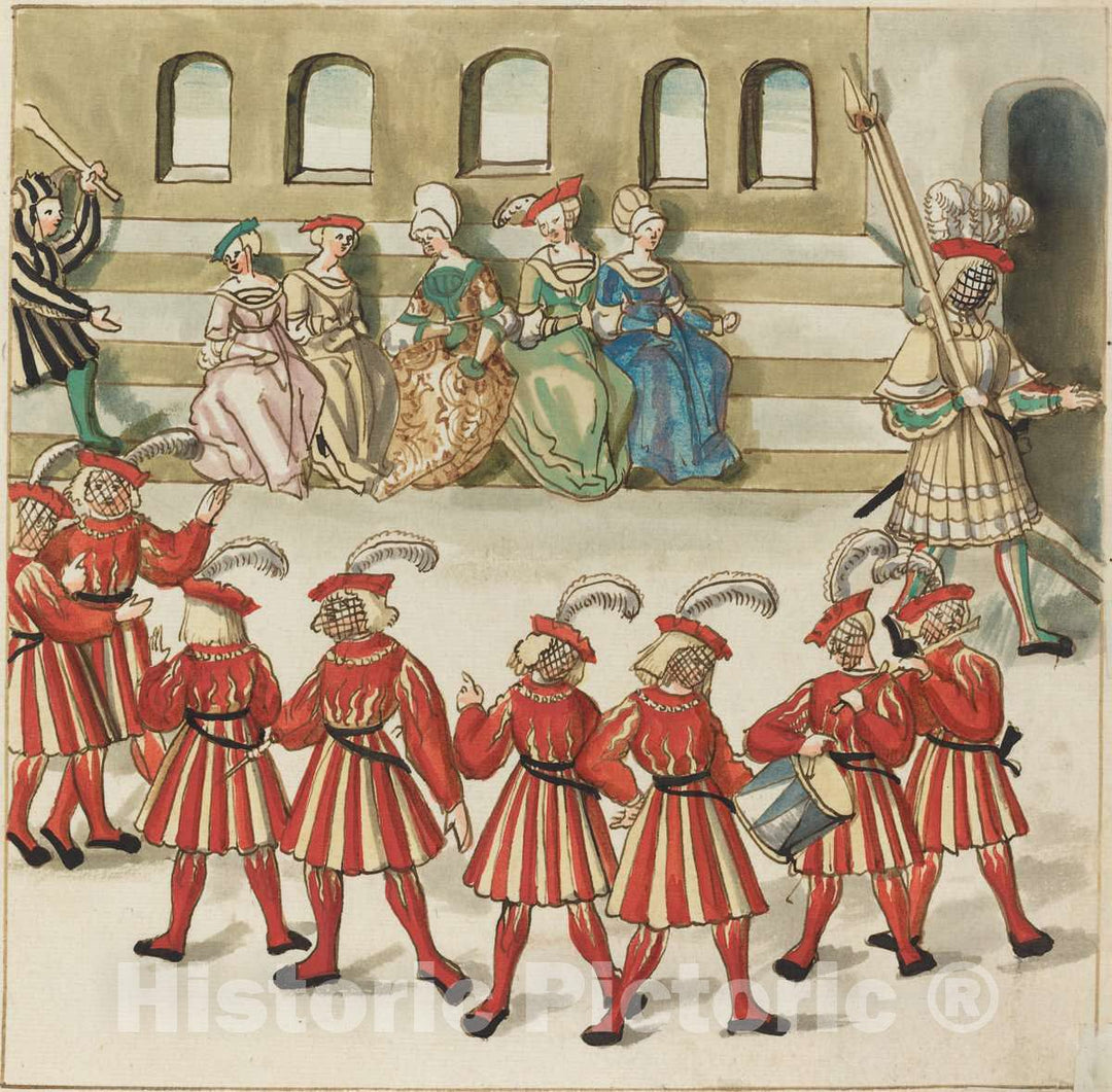 Art Print : Masquerade, c. 1515 - Vintage Wall Art