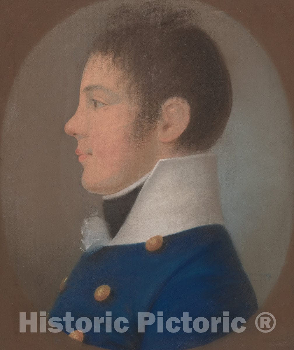 Art Print : Portrait of a Young Man in Profile, c. 1800 - Vintage Wall Art