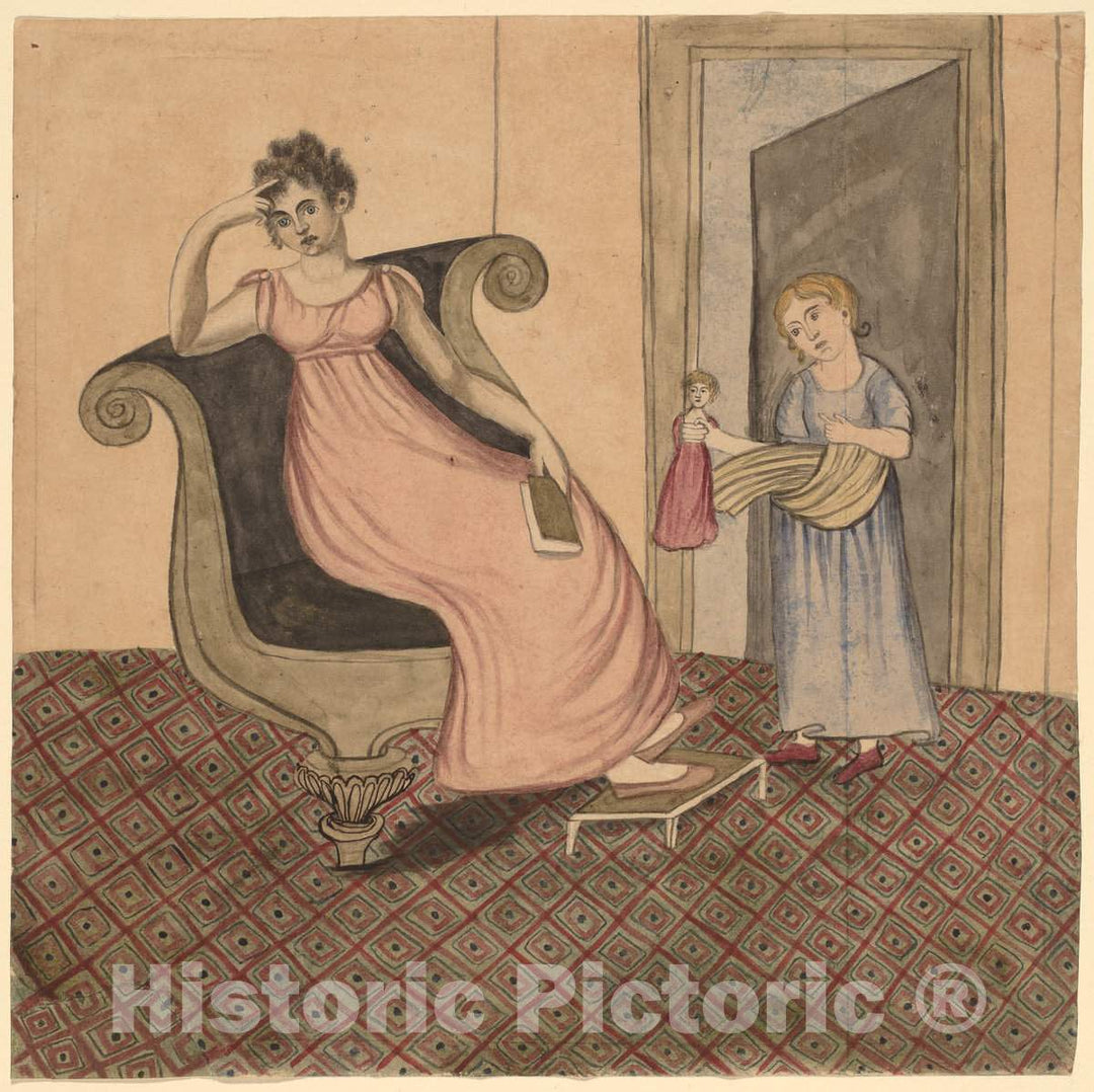 Art Print : Eunice Pinney, Mother and Child, c. 1815 - Vintage Wall Art