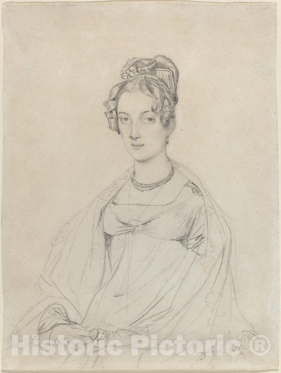 Art Print : Auguste-Dominique Ingres, Mrs. Edward Dodwell, c.1817 - Vintage Wall Art