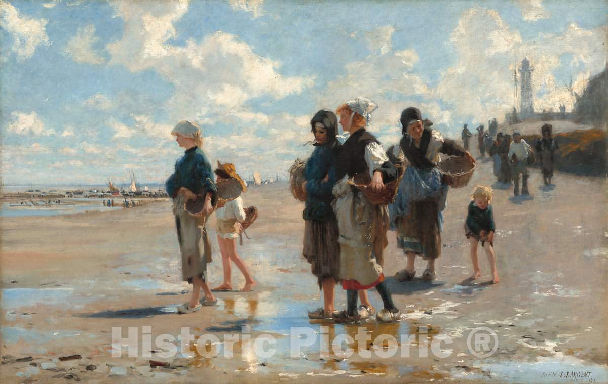 Art Print : John Singer Sargent, En Route Pour la pÃªche (Setting Out to Fish), 1878 - Vintage Wall Art