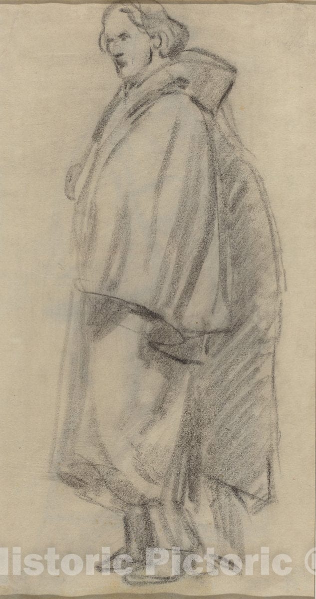 Art Print : Edouard Manet, Man Wearing a Cloak [Verso], c.1855 - Vintage Wall Art