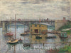 Art Print : Claude Monet, Bridge at Argenteuil on a Gray Day, c. 1876 - Vintage Wall Art