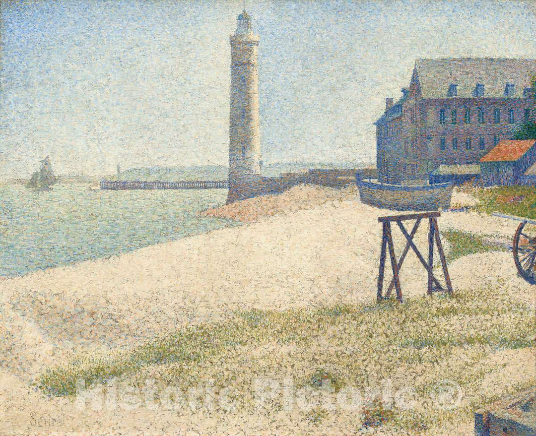 Art Print : Georges Seurat, The Lighthouse at Honfleur, 1886 - Vintage Wall Art